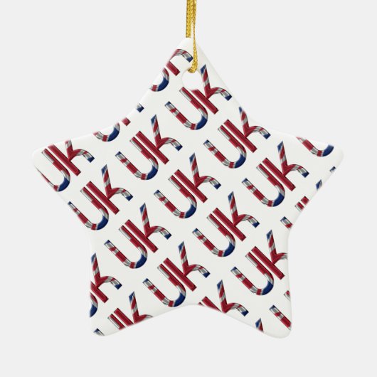 Das britische Britische Flaggentypografie-Elegant Keramik Ornament (Hinten)