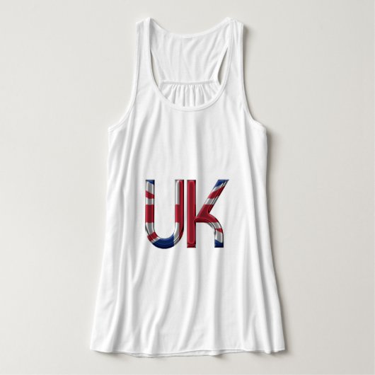 Das britische Britische Flaggentypografie-Elegant Tank Top (Design Vorderseite)