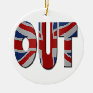 Das britische In/Out-EU-Referendum. Out mit Union Keramikornament