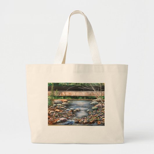 Das Brook Original handgemalte Kunstlandschaft Jumbo Stoffbeutel (Vorne)