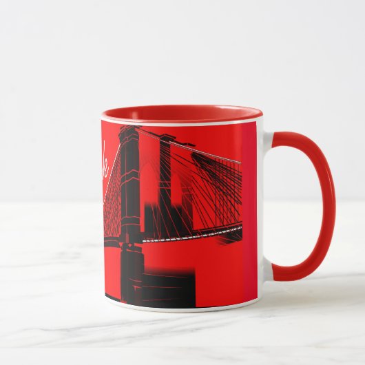 Das Brooklyn Bridge New York Design Tasse (Rechts)