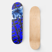 Das Brot des Lebens Blau mit Jesus Skateboard (Vorderseite)