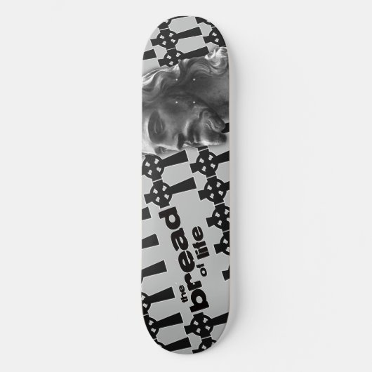 Das Brot des Lebens grau mit Jesus Skateboard (Vorderseite)