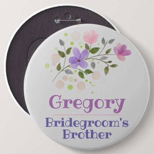 Das Brother Button-Abzeichen des Bridegrooms Button (Vorne & Hinten)