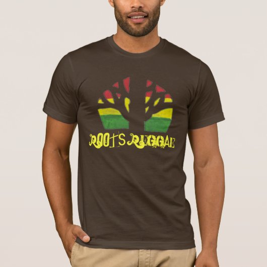 Das Brown-T-Shirt der Wurzel-Reggae-Männer T-Shirt (Vorderseite)