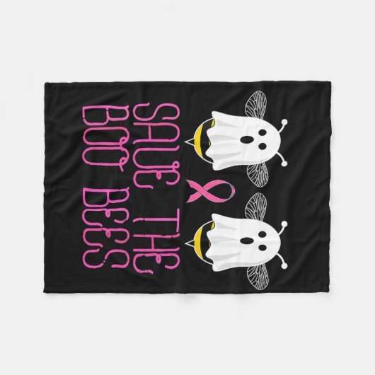 Das Brustkrebs-Halloween der Boobienen Fleecedecke (Vorderseite (Horizontal))