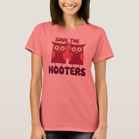 Das Brustkrebsbewusstsein der Hooters gerettet T-Shirt (Vorderseite)