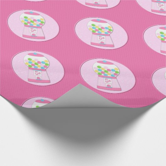 Das Bubblegum der Kinder rosa Maschinen-Packpapier Geschenkpapier (Ecke)