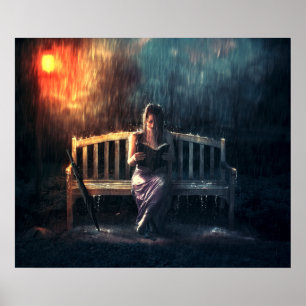 Das Buch der Frau im Regen Poster