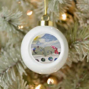 Das Buch der Rasen Bowls Popout Art, Weihnachtsbal Keramik Kugel-Ornament
