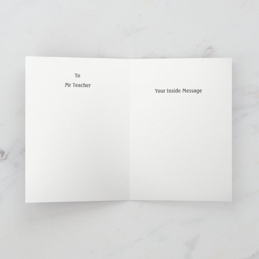 Das Buch des Kindes wirft eine Überraschung auf. F Dankeskarte (Innenseite)