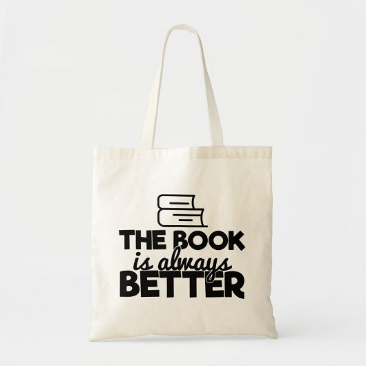 Das Buch ist immer besser lesend Sprichwort Tragetasche (Vorne)