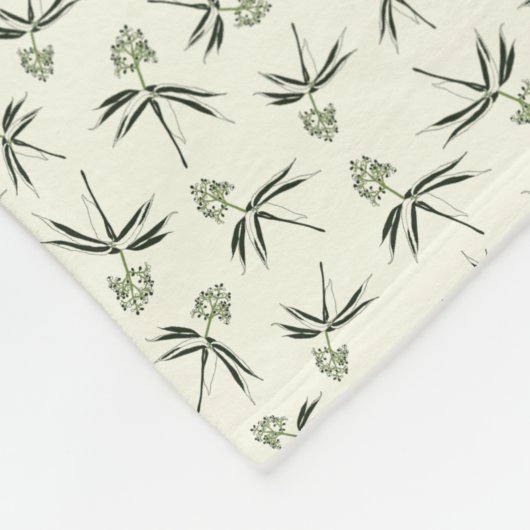 Das Budgen von grünen Branchen auf Creme - nahtlos Fleecedecke (Ecke)