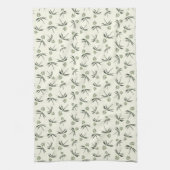 Das Budgen von grünen Branchen auf Creme - nahtlos Geschirrtuch (Vertikal)