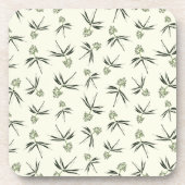 Das Budgen von grünen Branchen auf Creme - nahtlos Getränkeuntersetzer (Vorderseite)