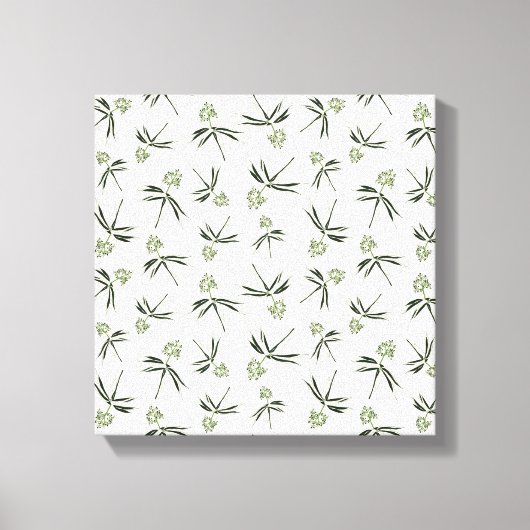 Das Budgen von grünen Branchen auf Creme - nahtlos Leinwanddruck (Vorderseite)