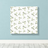 Das Budgen von grünen Branchen auf Creme - nahtlos Leinwanddruck (Insitu (Holzboden))