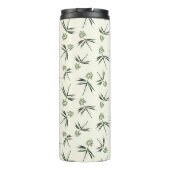 Das Budgen von grünen Branchen auf Creme - nahtlos Thermosbecher (Rückseite)