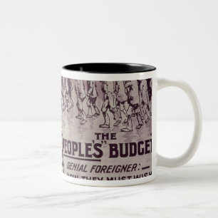 Das Budget', 1909 der Leute Zweifarbige Tasse