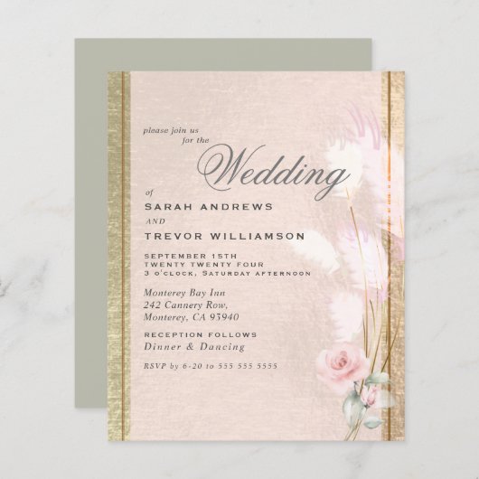 Das Budget aber der schöne Luxe Pink Pampas Grass (Vorne/Hinten)