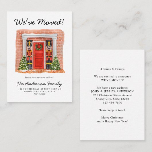 Das Budget, das wir für die Haustür wegbewegt habe Mitteilungskarte (Vorne/Hinten)