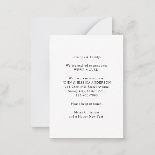 Das Budget, das wir für die Haustür wegbewegt habe Mitteilungskarte (Rückseite)