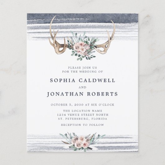 Das Budget für alle in einer Rose und Antlers Wedi (Vorderseite)