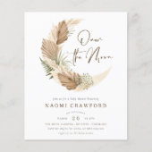 Das Budget für die Babydusche des Mondes Boho Palm (Vorderseite)