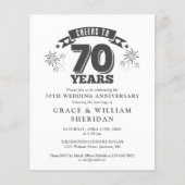 Das Budget für die Einladung zum 70. Jahrestag (Vorderseite)