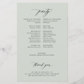 Das Budget für ein grünes, elegantes Hochzeitsprog (Rückseite)