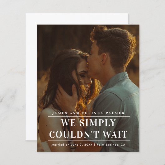 Das Budget konnte die Hochzeitsankündigung des Fot (Vorne/Hinten)