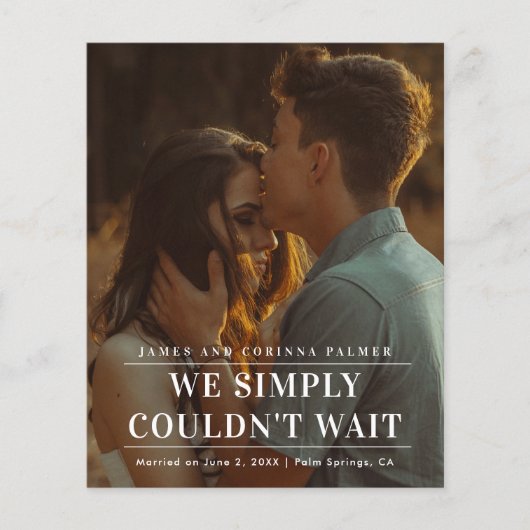 Das Budget konnte die Hochzeitsankündigung des Fot (Vorderseite)