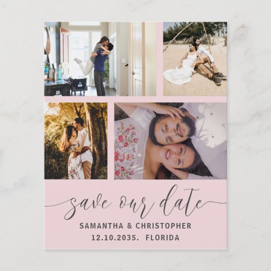 Das Budget Rette unser Datum Rosa Einladung (Vorderseite)