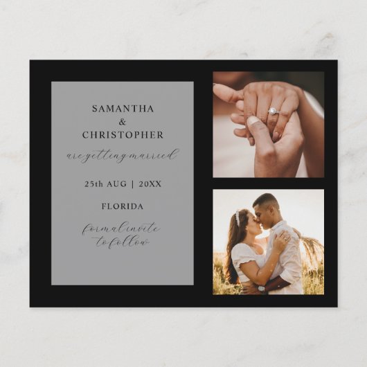 Das Budget Rette unser Datum Schwarz-Weiß-Foto Hoc (Rückseite)