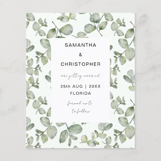 Das Budget Rette unseren Termin Grün Foto Hochzeit (Rückseite)