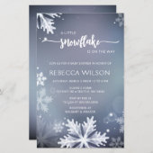 Das Budget Snowflake ist On Way Boy Baby Shower (Vorne/Hinten)