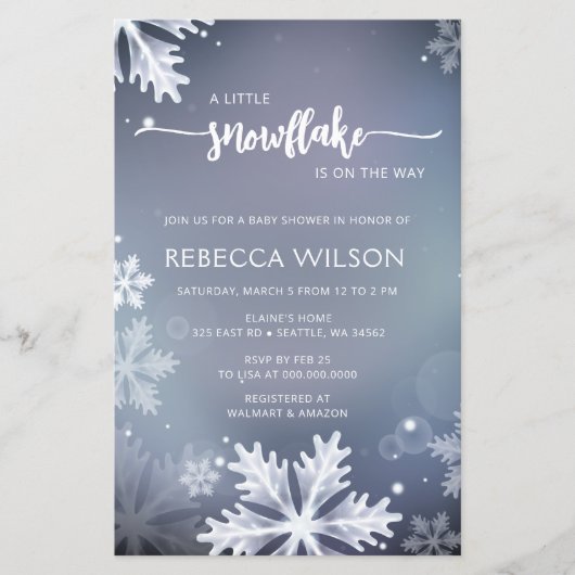 Das Budget Snowflake ist On Way Boy Baby Shower (Vorderseite)