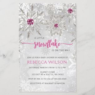 Das Budget Snowflake ist On Way Girl Baby Shower