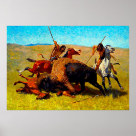 Das Buffalo Hunt Frederic Remington 1890 Poster