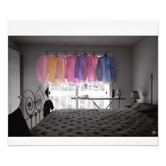 Das Bügeln fügt Farbe zu einem Raum hinzu Fotodruck (Vorne)