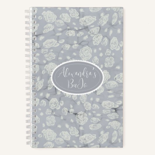 Das Bullet Journal von Soft Blue Floral Water Notizblock (Vorderseite)