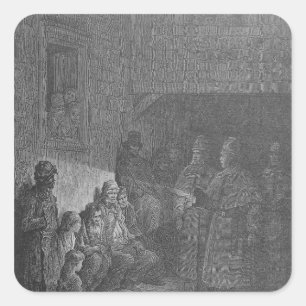 Das Bull's-Eye von 'London, eine Pilgerreise' Quadratischer Aufkleber