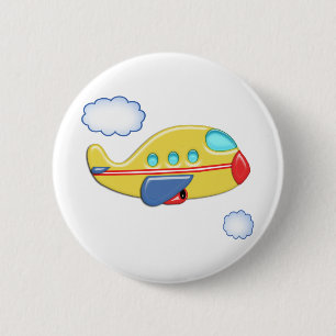 Das bunte Flugzeug des Kindes Button