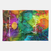 Das bunte Leben ist eine Reise Genießen Sie die Re Geschirrtuch (Horizontal)