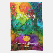 Das bunte Leben ist eine Reise Genießen Sie die Re Geschirrtuch (Vertikal)