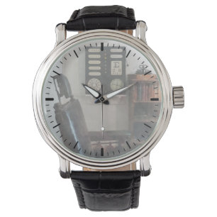 Das Büro des Augenarztes mit Augen-Holzkohle Armbanduhr