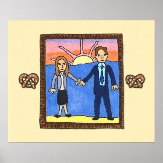 Das Büro Jim und Pam Gerahmt Portrait Illustrati Poster (Vorne)