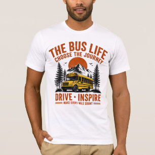 Das Bus Leben Retro Berg Abenteuer T-Shirt - Ch