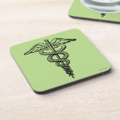 Das caduceus-Symbol Getränkeuntersetzer (Linke Seite)