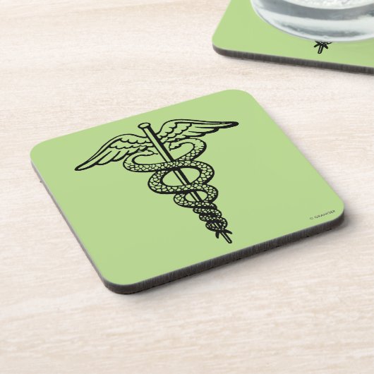 Das caduceus-Symbol Getränkeuntersetzer (Linke Seite)